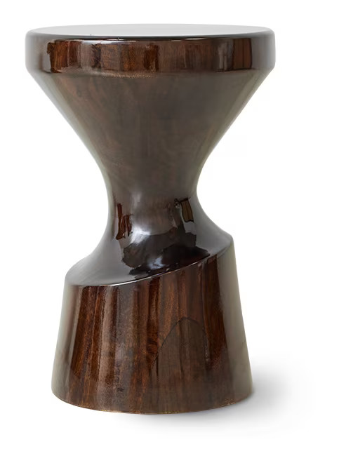 HKliving Bijzettafel Burgundy Mangohout, Ø33 cm