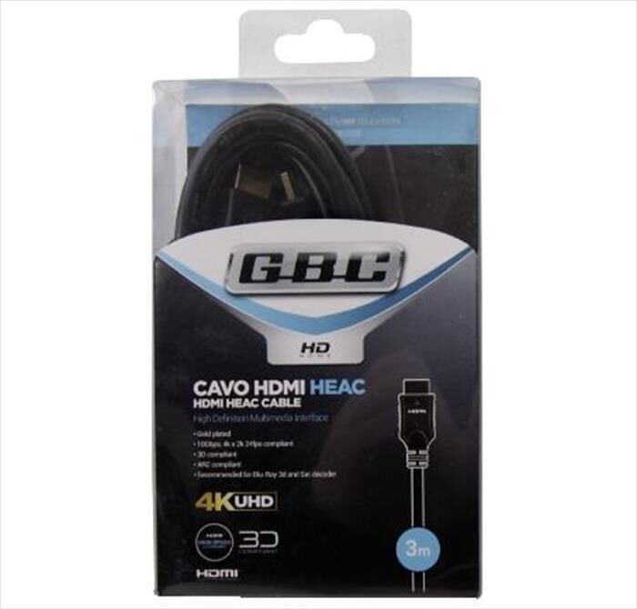 GBC Cavo Hdmi 4k High Speed With Ethernet 3m-nero