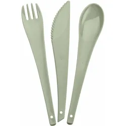 Koziol Rio Besteck-Set, 3-tlg., Löffel, Gabel, Messer, Besteck, Kunststoff, Eucalyptus Green, 19 cm, 3036655