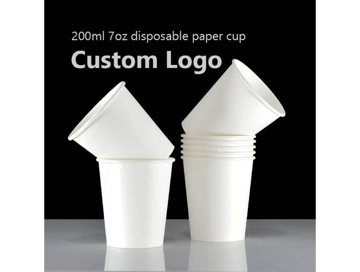 Gobelets en papier personnalisés de 180ml et 6oz, 1000 pièces, impression de gobelets avec logo de compagnie, gobelets de fête pour événements, gobelets jetables personnalisés, logo personnalisé