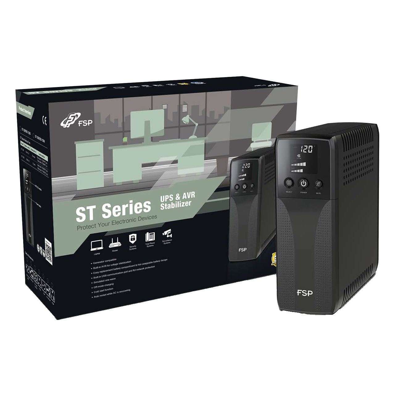 FSP ST 1500 Tower 1500VA 900W RJ45 Ausgang 8x IEC