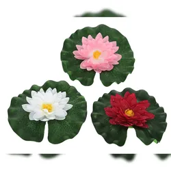 Decoris 1 künstliche Seerose 20cm Kunstblumen Teichpflanzen Dekoblumen schwimmend Lotus