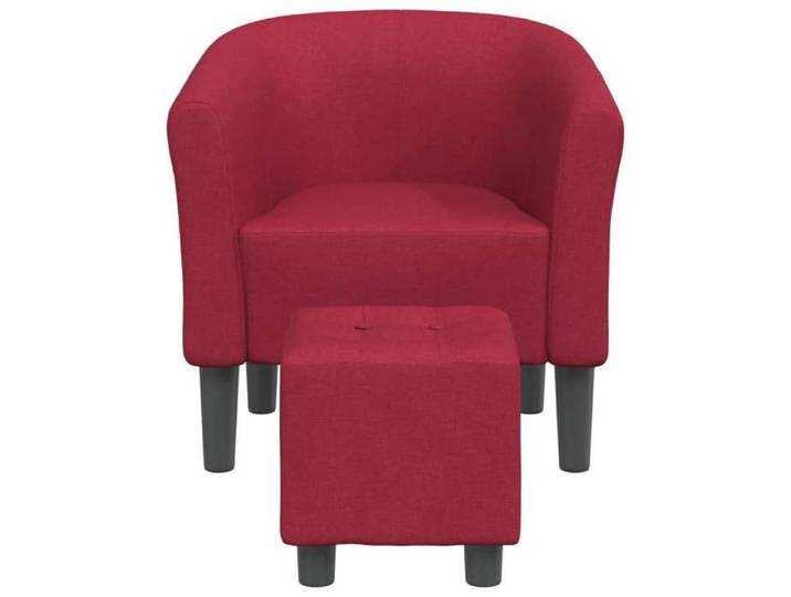 Fauteuil cabriolet avec repose-pied - - Rouge bordeaux - Tissu polyester - 70x56x68 cm - Repose-pied 31x31x32 cm