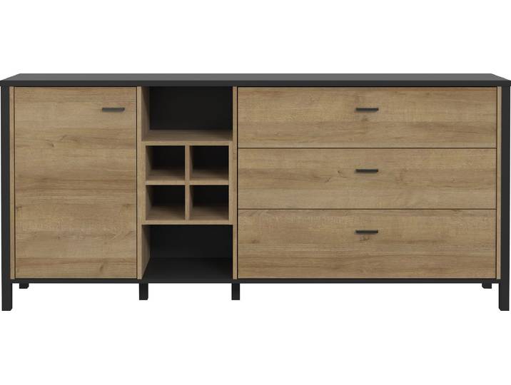 Sideboard FORTE High Rock , schwarz, B:186,3cm H:85,1cm T:40,2cm, Sideboards, Sideboard, Breite ca. 186 cm