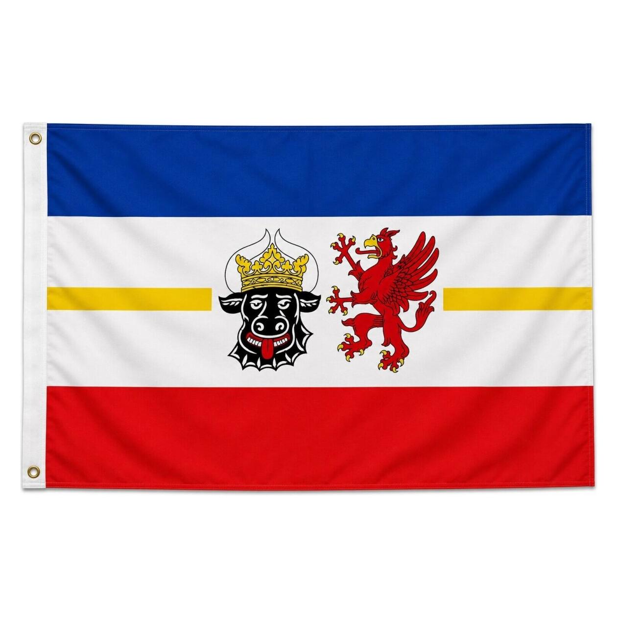 trends4cents Flagge Mecklenburg-Vorpommern 90 x 150 cm Fahne mit 2 Ösen 100g/m² Stoffgewicht Hiss (90 x 150 cm) (32205166)