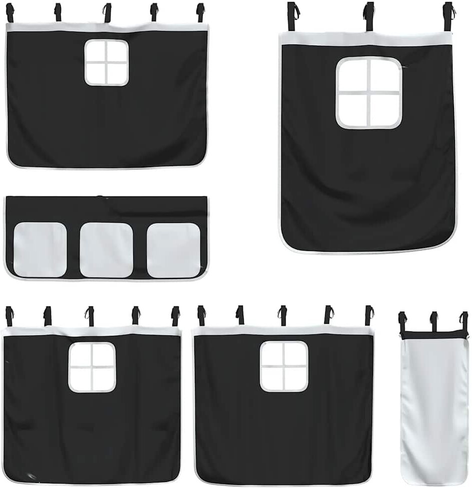 vidaXL Lit superposé sans matelas avec toboggan blanc noir 90x200 cm