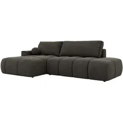 ECKSOFA LORAN L Dunkelgrau Velvet - Links