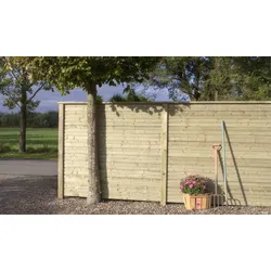 Steckzaun Profilbrett Plank - Holz Zaun aus Kiefer/Fichte, grün imprägniert - Brett im Maß 25 x 140 mm x 177 cm - Sichtschutz für Garten & Grundstück