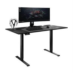 SCHREIBTISCH SPACE GAMING höhenverstellbar mit Metallbeinen schwarz/schwarz