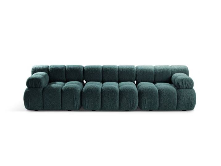 Canapé modulaire 3 places en bouclé pétrole