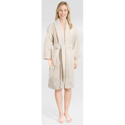 Damenbademantel HAMMETEX "Ren, 100% Baumwolle" Gr. S, beige, L:100cm, Baumwolle, Hausmäntel, 380 g/m² Frottee Bademantel mit Taschen – Saugfähig & Weich