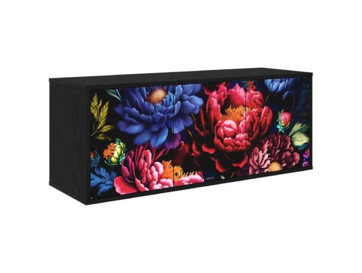 Makastle Wandmontierter TV-Schrank Schwarz 102x33x40 cm
