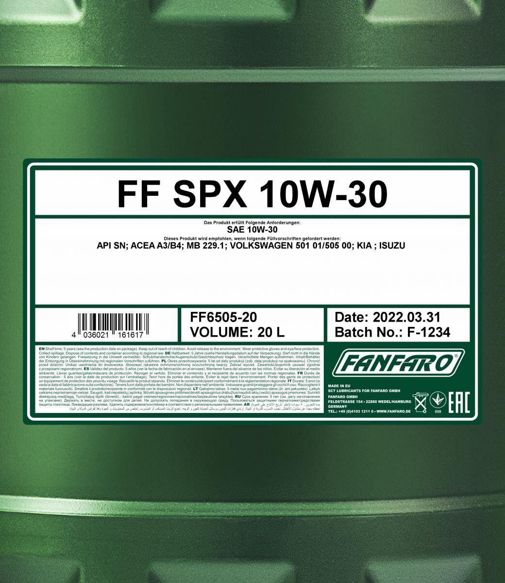 FANFARO FF6505-20 Moottoriöljy