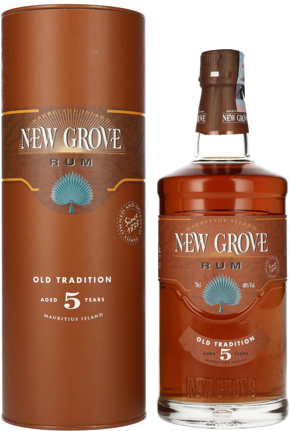 New Grove Rum New Grove OLD TRADITION 5 Years Old Mauritius Island Rum 40% Vol. 0,7l in Geschenkbox