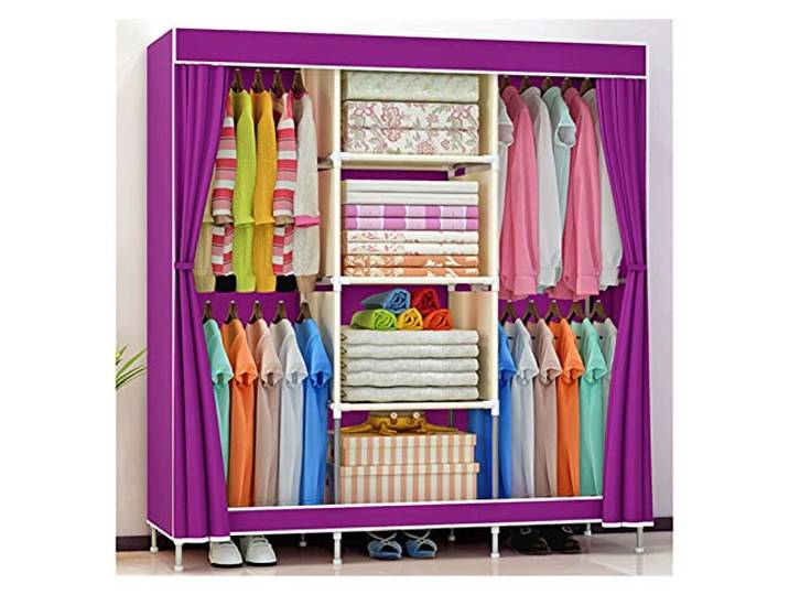 SDGBCXD Tragbarer Kleiderschrank, 69 Vliesstoff-Kleiderschrank, große Kapazität, zusammenklappbar