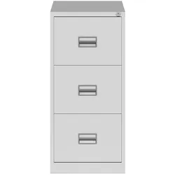 Hängeregistraturschrank ECO | Einbahnig | Kunststoffgriffmulden | mit 3 Auszügen - 645 lichtgrau