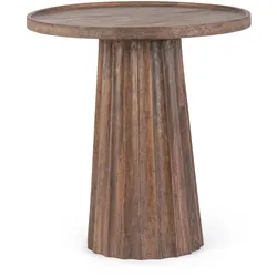 Couchtisch Orissa aus Mangoholz, modern rundes Design, braun, Ø 46 cm, für Dein Wohnzimmer