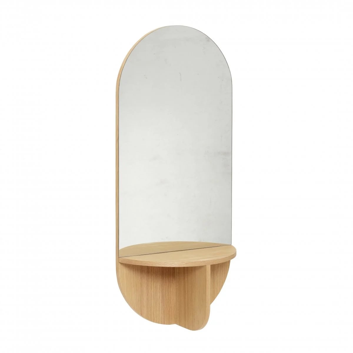 Hubsch Wandspiegel met plank - eikenhout - naturel