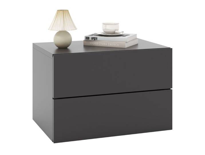 COSTWAY Table de Chevet Suspendue avec 2 Tiroirs Table de Nuit Flottante Moderne pour Chambre Salon Bureau Gris