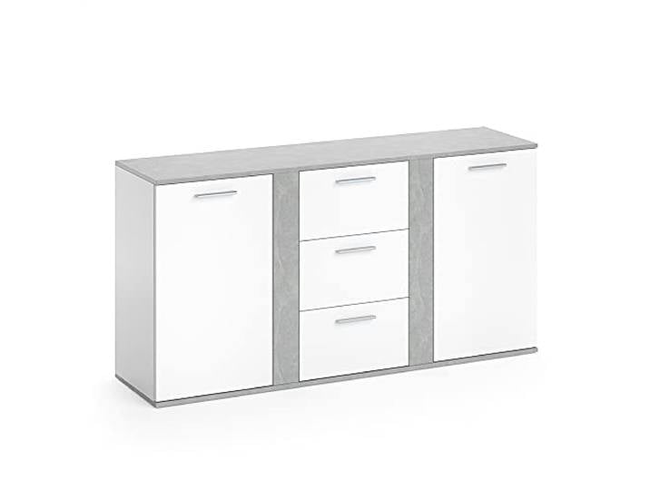 Vicco Kommode Novelli, Beton, 40 x 80 cm mit Schubladen, zur Aufbewahrung von Kleidung, Accessoires und Haushaltsgegenständen