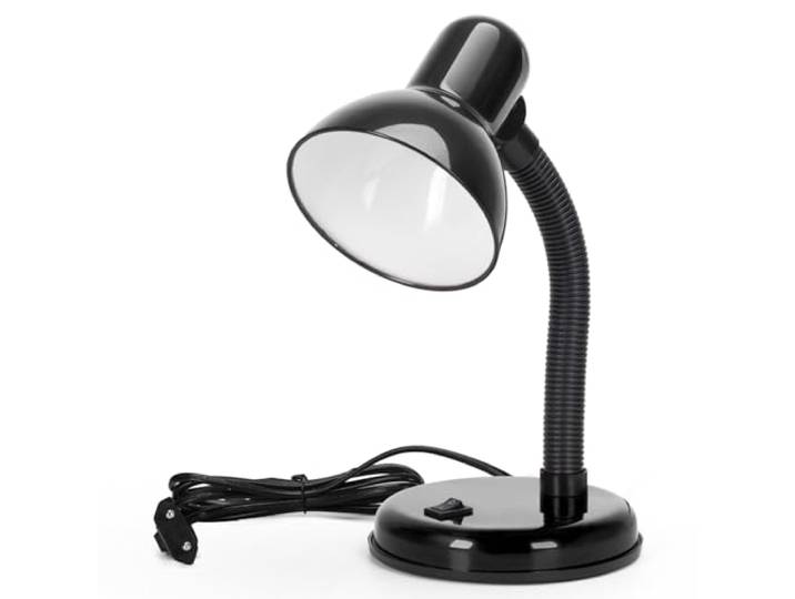 Aigostar Vintage Bureaulamp, Retro Tafellamp met Stekker, Zonder Gloeilamp, Compatible met LED Gloeilamp Model E27, Verstellbare Flexibele, Zwart