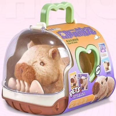 Uplift Essentials Electric Capybara Walking Plush Toy With Sound For Kids brown