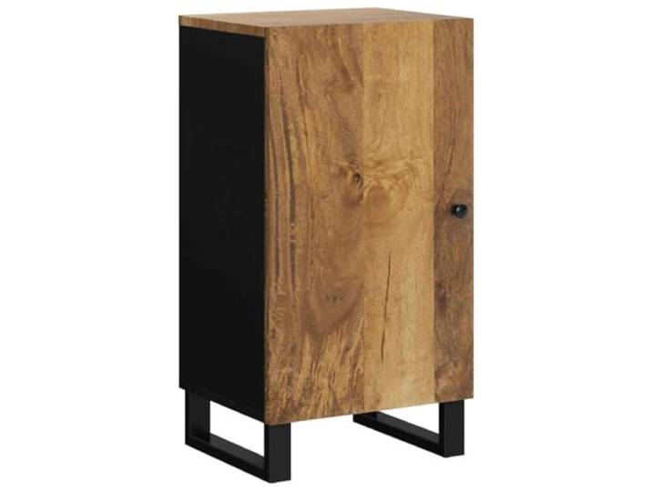 Coespram Sideboard mit Tür 40x31x75 cm Massivholz Mango Kompakter Beistellschrank aus echtem Mangoholz mit flexibler Tür und stabilen Eisenbeinen für Wohnzimmer oder Flur.