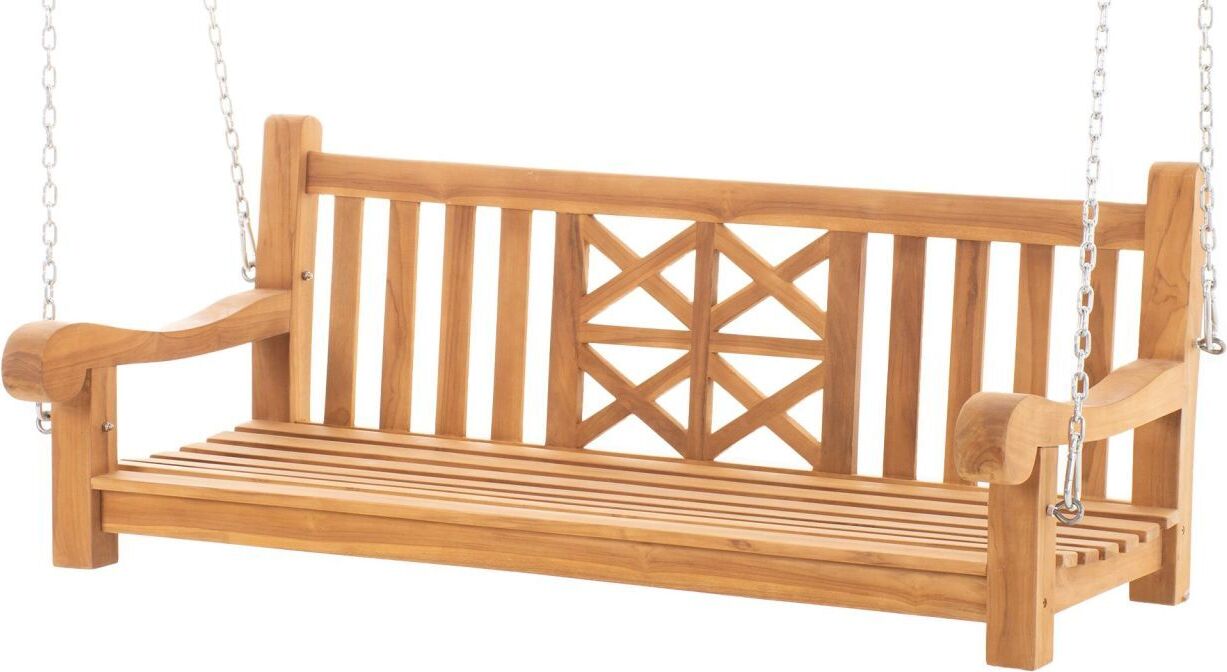 Schaukelbank Farm aus massivem Teakholz 120 cm breit, 250 kg Belastbarkeit