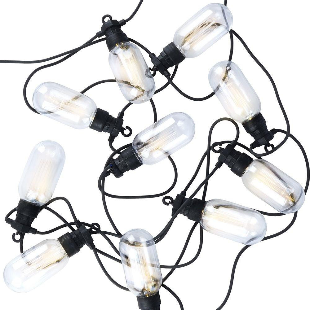 B2X Tuinlampenketting met 10 warmwitte LED-lampen voor buitengebruik
