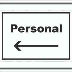 HB-Druck Personal Schild mit Text und Richtungspfeil links waagerecht A4 (210x297mm)