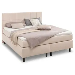Schlaraffia Boxspringbett Sage 180 x 200 cm Stoff Beige Hellbeige