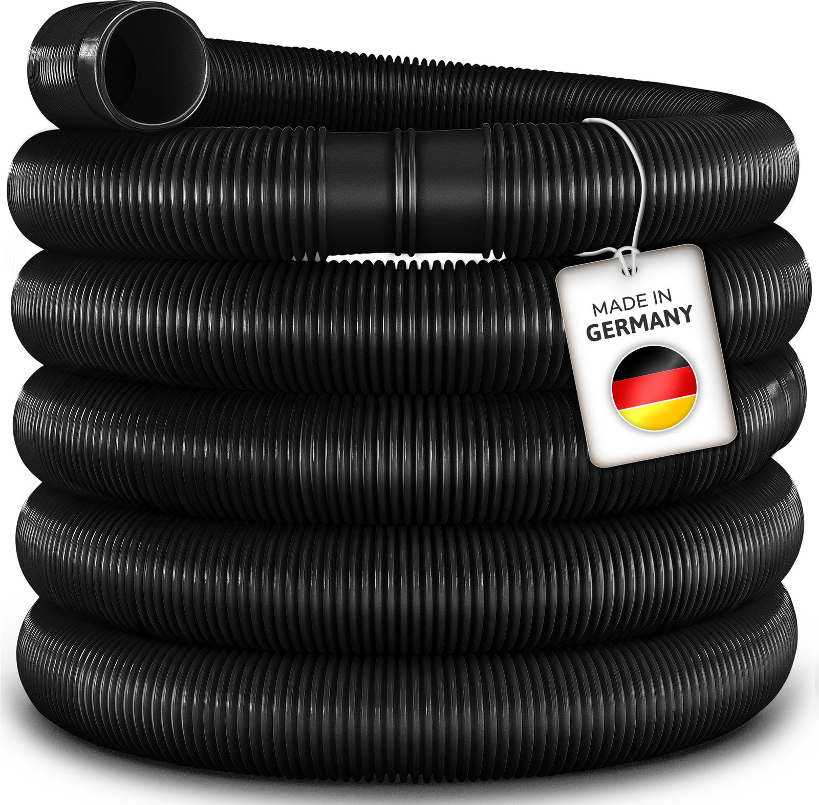 Tillvex Zwembadslang Germany Solarslang met moffen, Zwart, 25m / 38mm