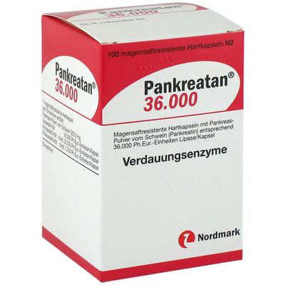 Pankreatan 36.000 magensaftresistente Hartkapseln 100 St Magensaftresistente