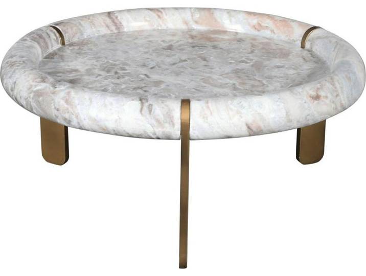 SIGNATURE - Großer Couchtisch aus Marmor und Metall PROSPER