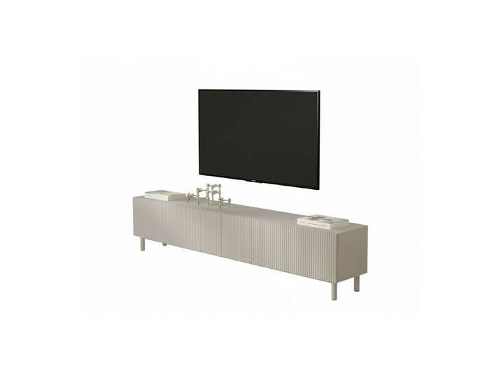 Selsey TV-Schrank VELDIO NEW TV-Lowboard 140 cm – Rillenfront & Metallfüße