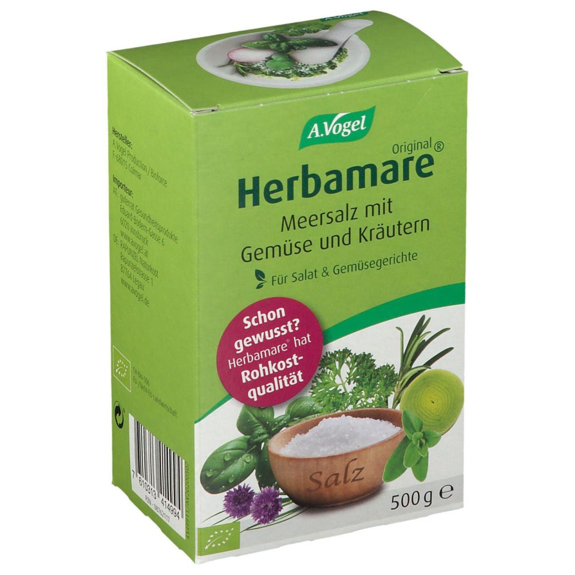 Herbamare Nachf A Vogel Bio 500 g Salz