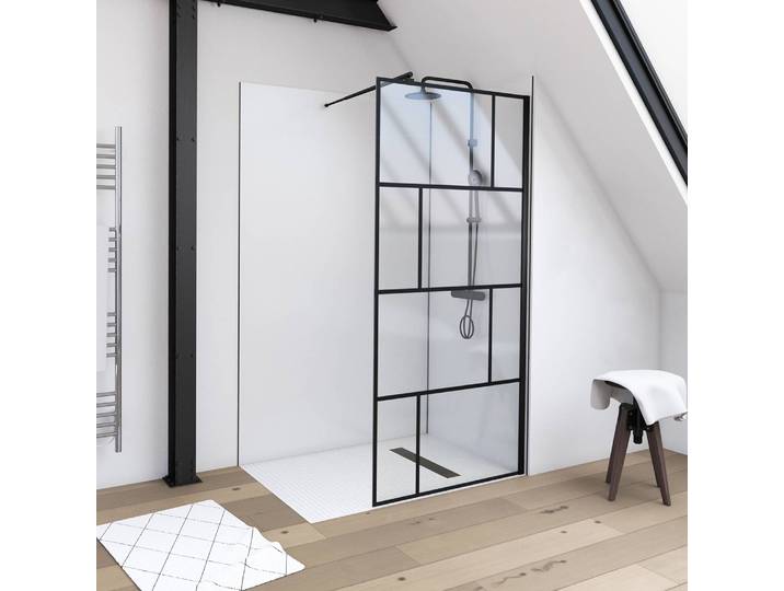 Duschwand Walk-In II 90cm Schwarz