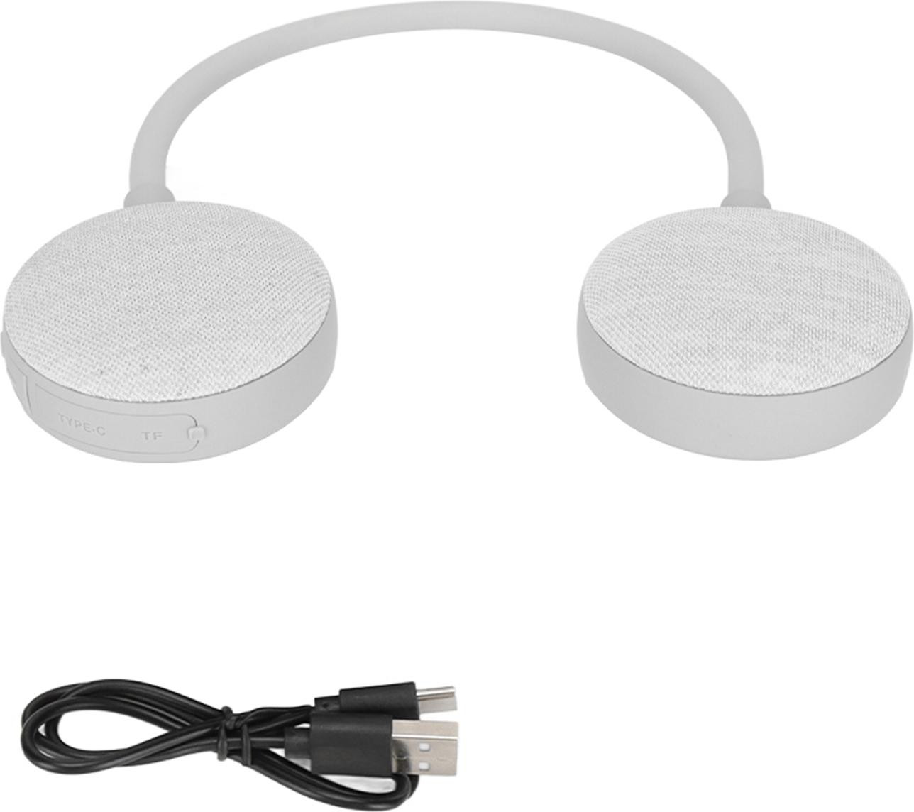 Cocosity Draadloze Bluetooth-speaker met nekband en microfoon, HiFi-stereo, grijs
