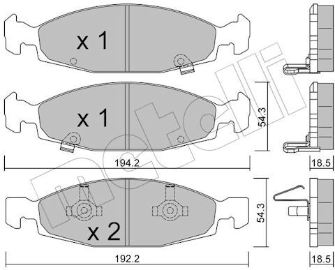 Metelli Bremsbelagsatz, Scheibenbremse 2205250 Für Jeep Chrysler