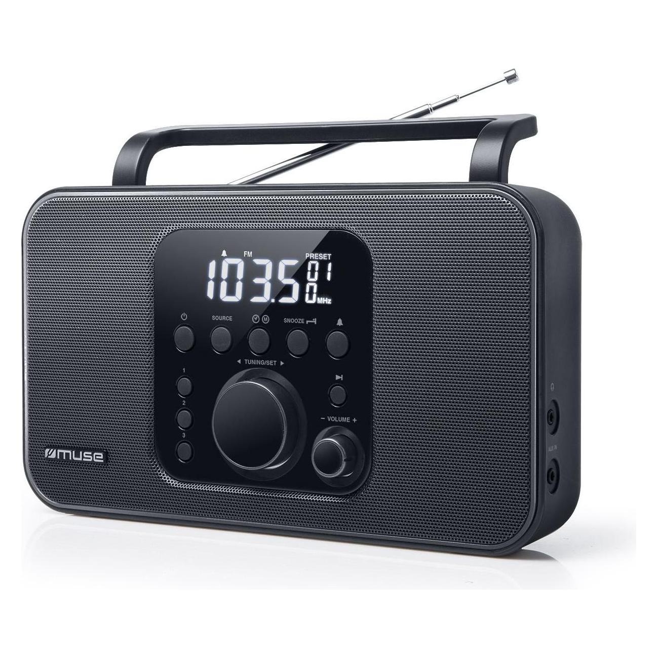 Muse Radio M-091R Juodas, AUX in, Alarm function (AM, FM) (M-091R)