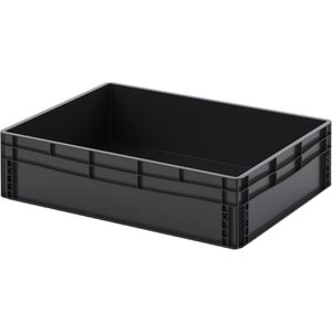 AUER Eurobox ESD EG 86/22 HG, schwarz, 87 Liter, elektrisch leitfähig, geschlossene Griffe, 80 x 60 x 22cm