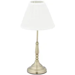 Relaxdays Tischlampe weiß gold Weiß,Gold