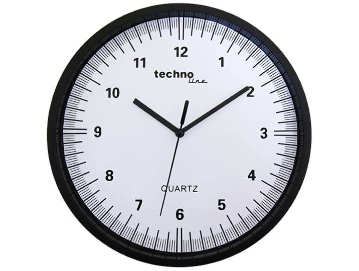 Technoline Wanduhr WT 6700 Black Silber Rahmen