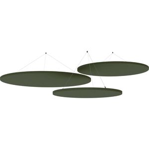 Hammerbacher Akustikplatte Deckensegel VADSRB1 für Decke, Set, Ø 120 cm, 100 cm & 80 cm, aus Vlies, grün, 3-teilig