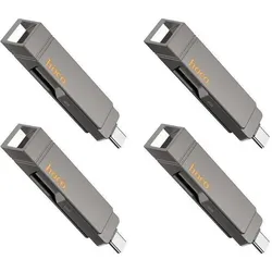Hoco Memory cards pendrive USB A + USB C UD15 128GB USB3.2 (128 GB, USB-A, USB-C), USB Stick, Grau