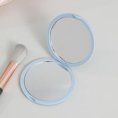 Fusion Finds Foldable Makeup Mirror Double Sided Pocket Mirror Portable Compact Travel Mirror blue