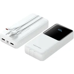 Vention, Sichtschutz, 20000mAh Power Bank (Micro-USB + USB-C + USB-A + USB-A) with Built-in USB-C and Lightning Cables 22.