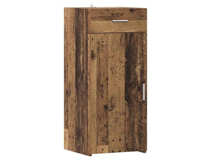 HGFDVCMR Aufbewahrungsschrank Altholz 40x42,5x93 cm Holzwerkstoff Kompakter Beistellschrank für Schlafzimmer und Wohnzimmer mit flexibler Türmontage, 1 Schublade und Regalboden.