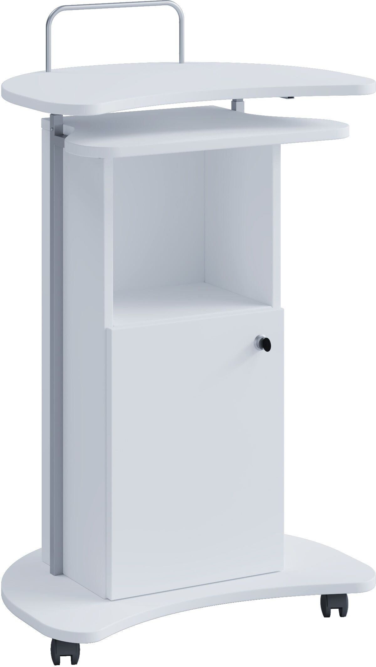 Bürowagen VCM "Holz Stehpult Rednerpult Stehtisch Rollen Komil", weiß, B:56cm T:41cm, Tische, Bürowagen