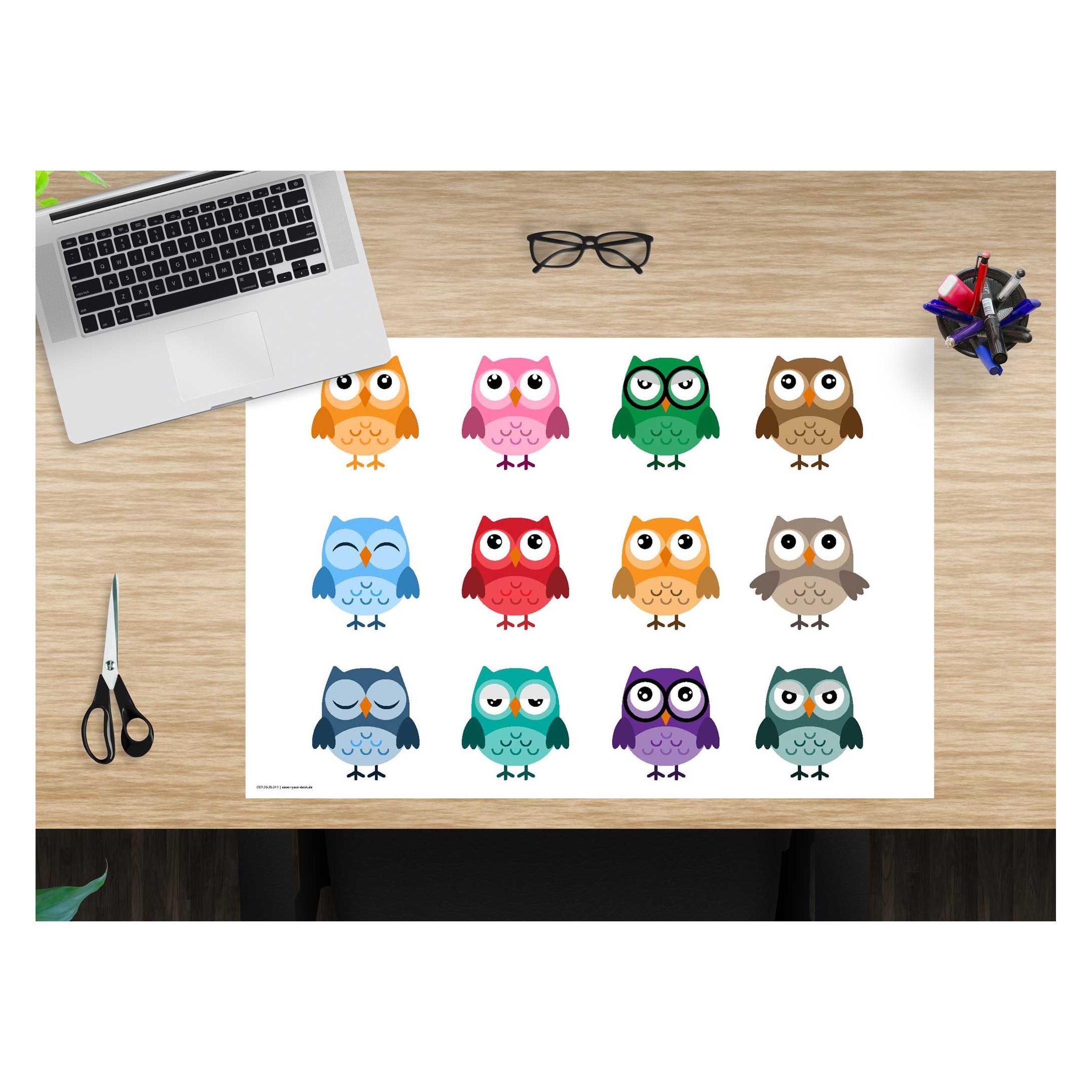 CoverYourDesk Schreibtischunterlage Bunte Eulen (21557374)